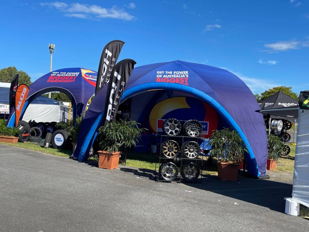 Tyre Power 4 x 4 inflatable marquee